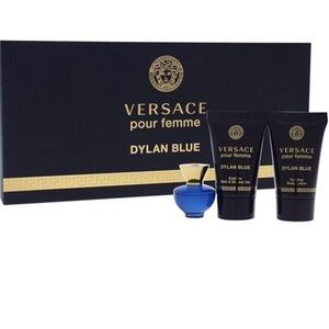 Versace Dylan Blue Pour Femme Gift Set - Black & Blue with Gold Accents